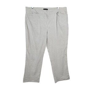 Hilary Radley Womens XXL Pinstripe Seersucker Cropped Pants Tailored Casual Chic